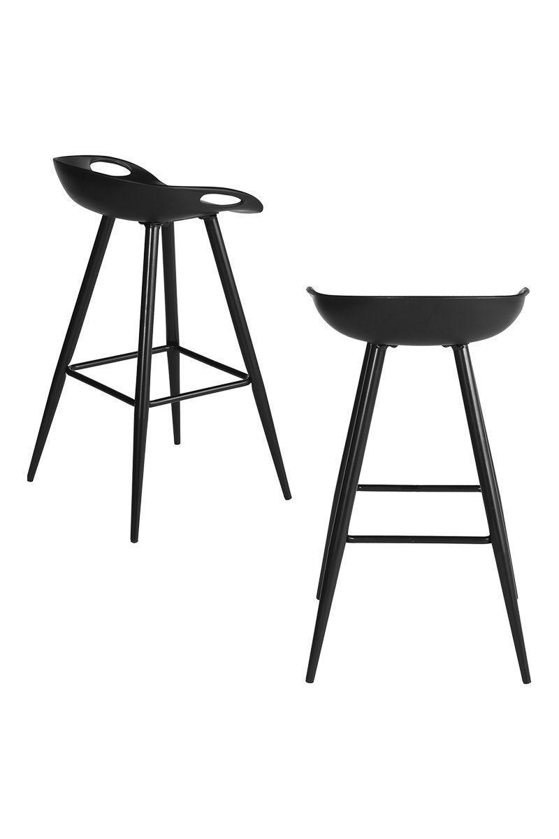 Pack 4 Piso Taburete Bar Reposapiés Wave Negro-3