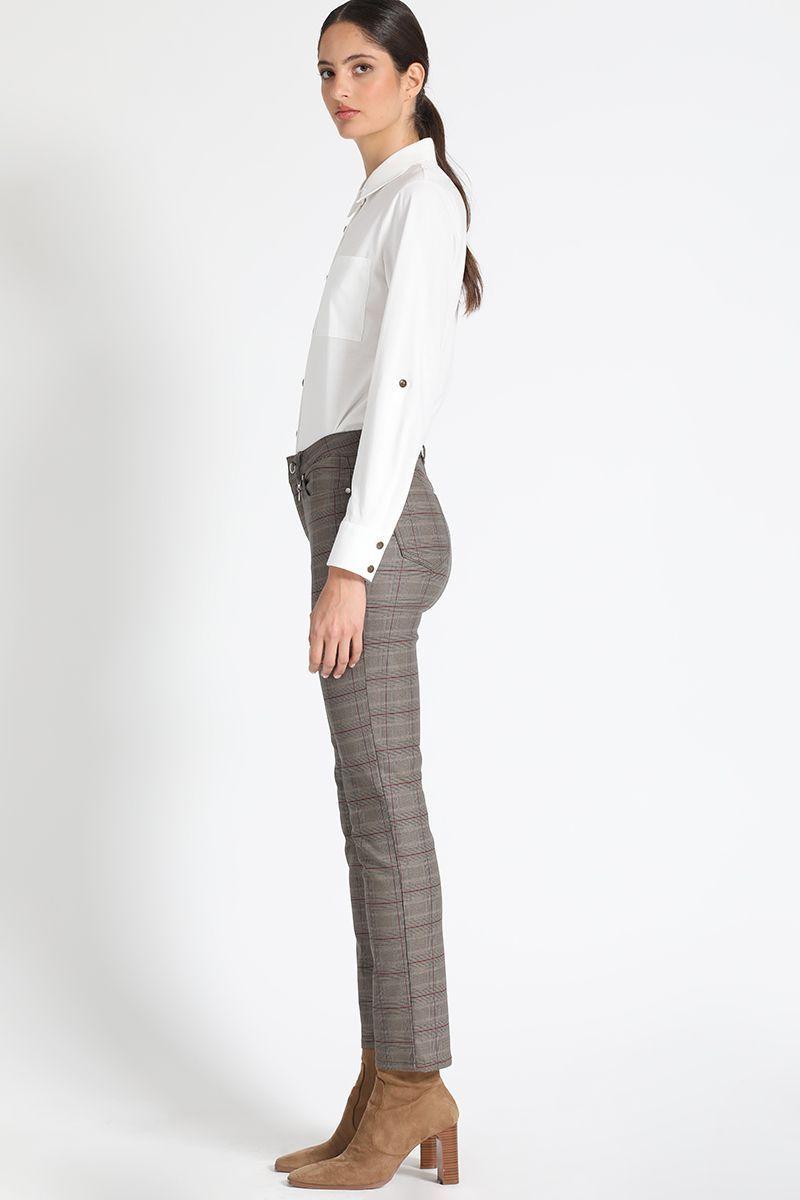 Jeans Cuadrille Tiro Medio Café Liola-3