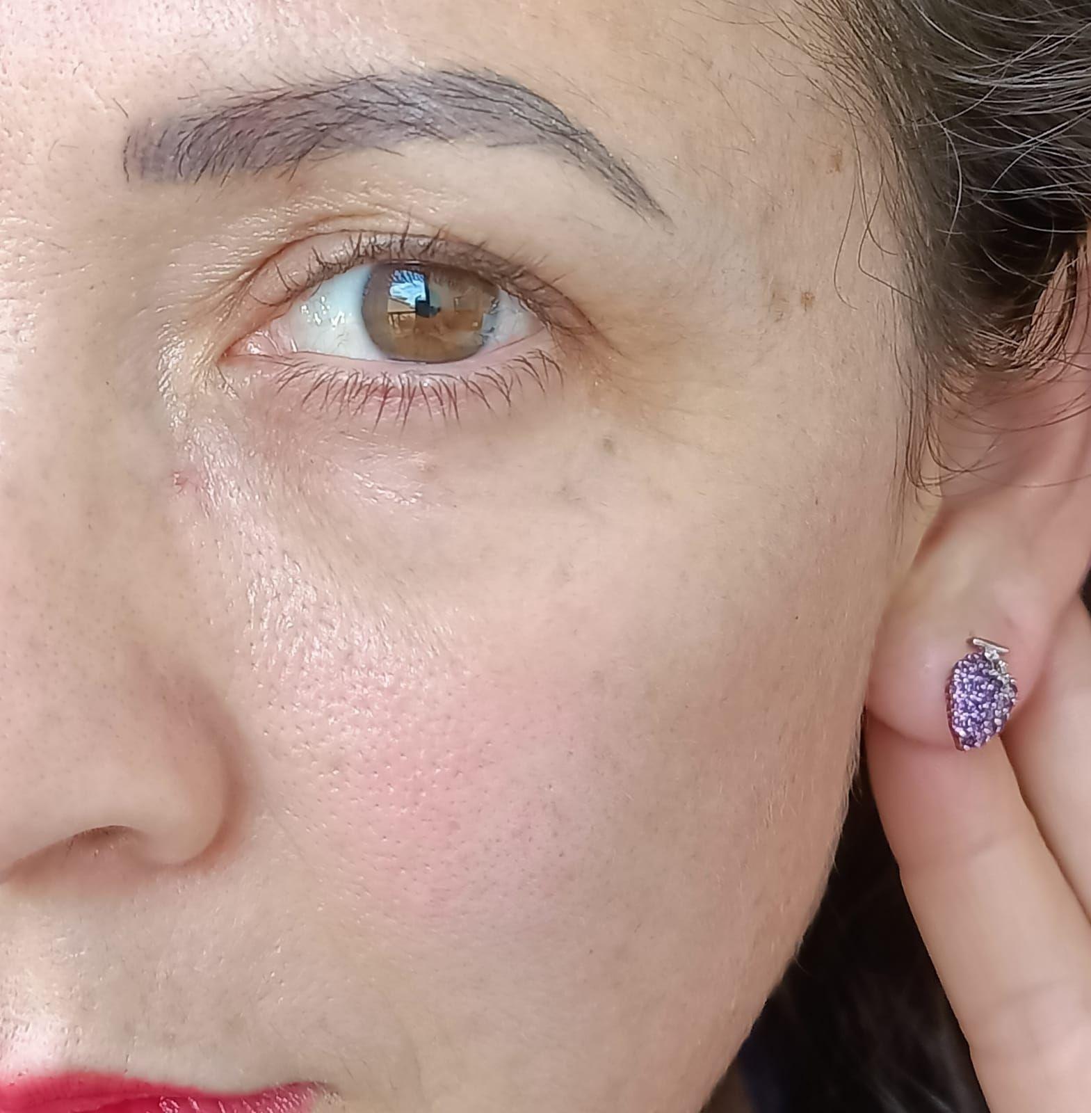 Pendientes Amatista Natural Racimo de Uvas Plata 925 Mujeres Niñas-6