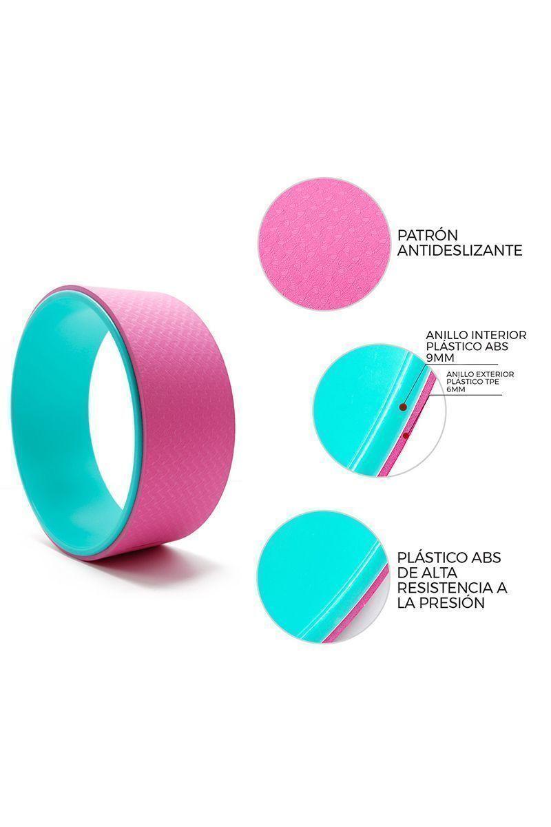 Rueda de Yoga Flexibilidad y Relajación Rosado-2
