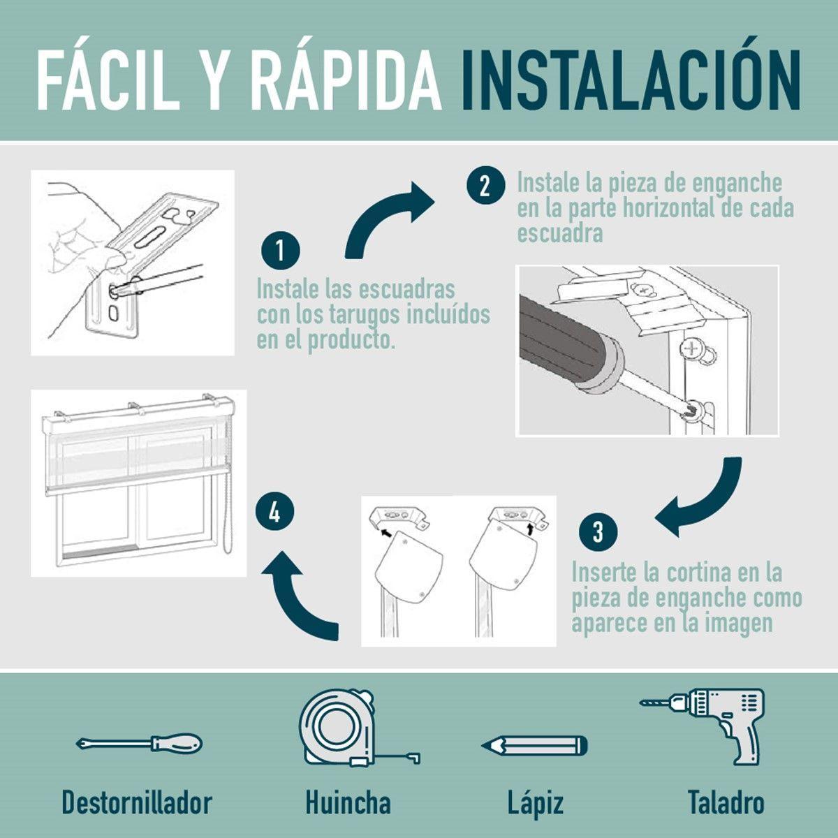 Cortina Roller Duo Día Noche Zebra, ancho 100 x largo 200cm-7