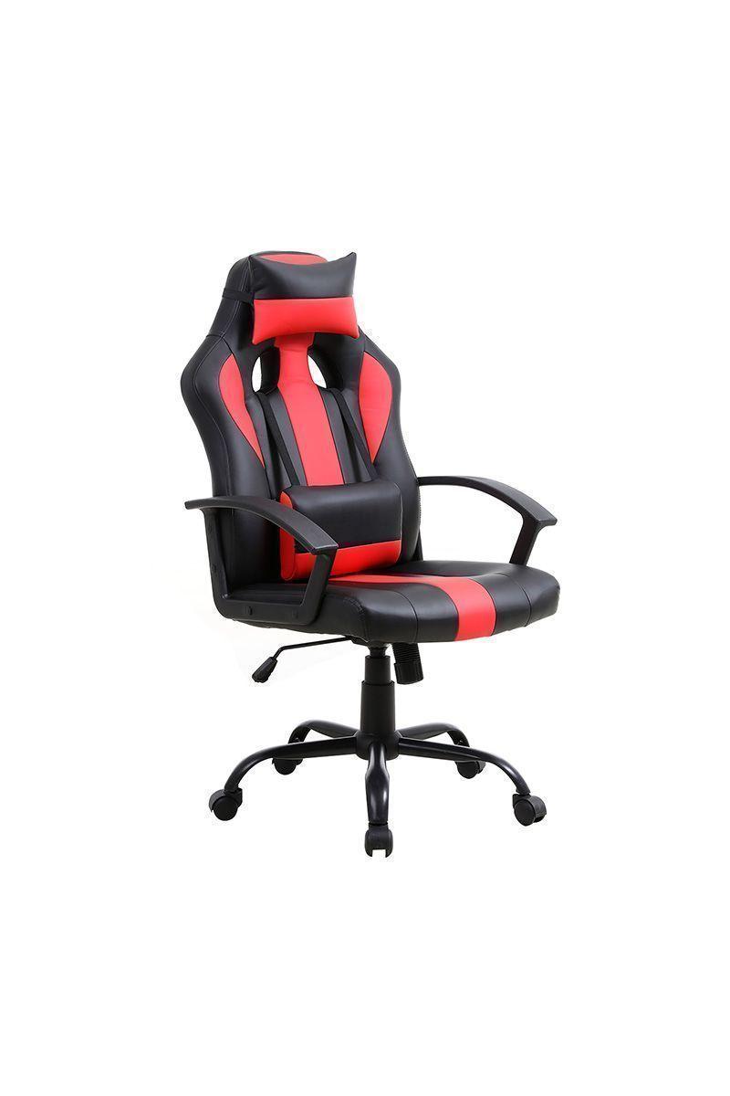 Silla Gamer Reclinable y Altura Ajustable Rojo-0