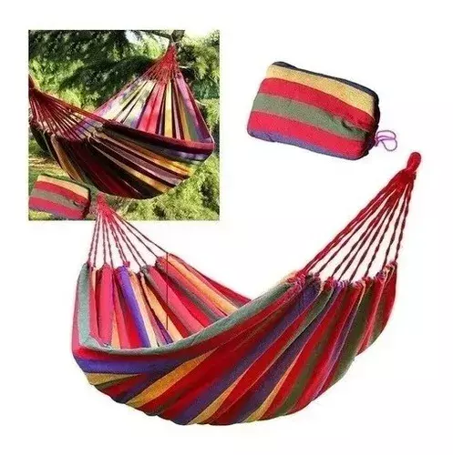 Hamaca 190 Cm X 80 Cm Camping Jardin Casa Con Bolso-2