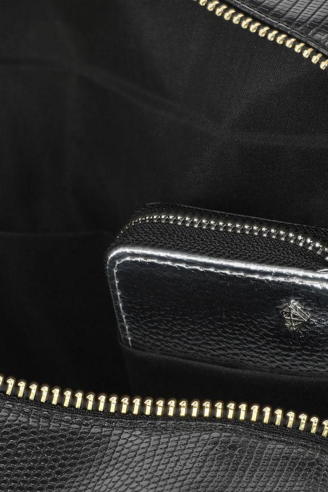 Cartera Mochila Negra Reptil ID-1
