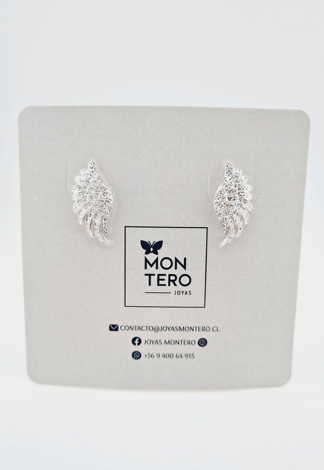 Aros Con Baño de Oro Blanco Angelina .-3