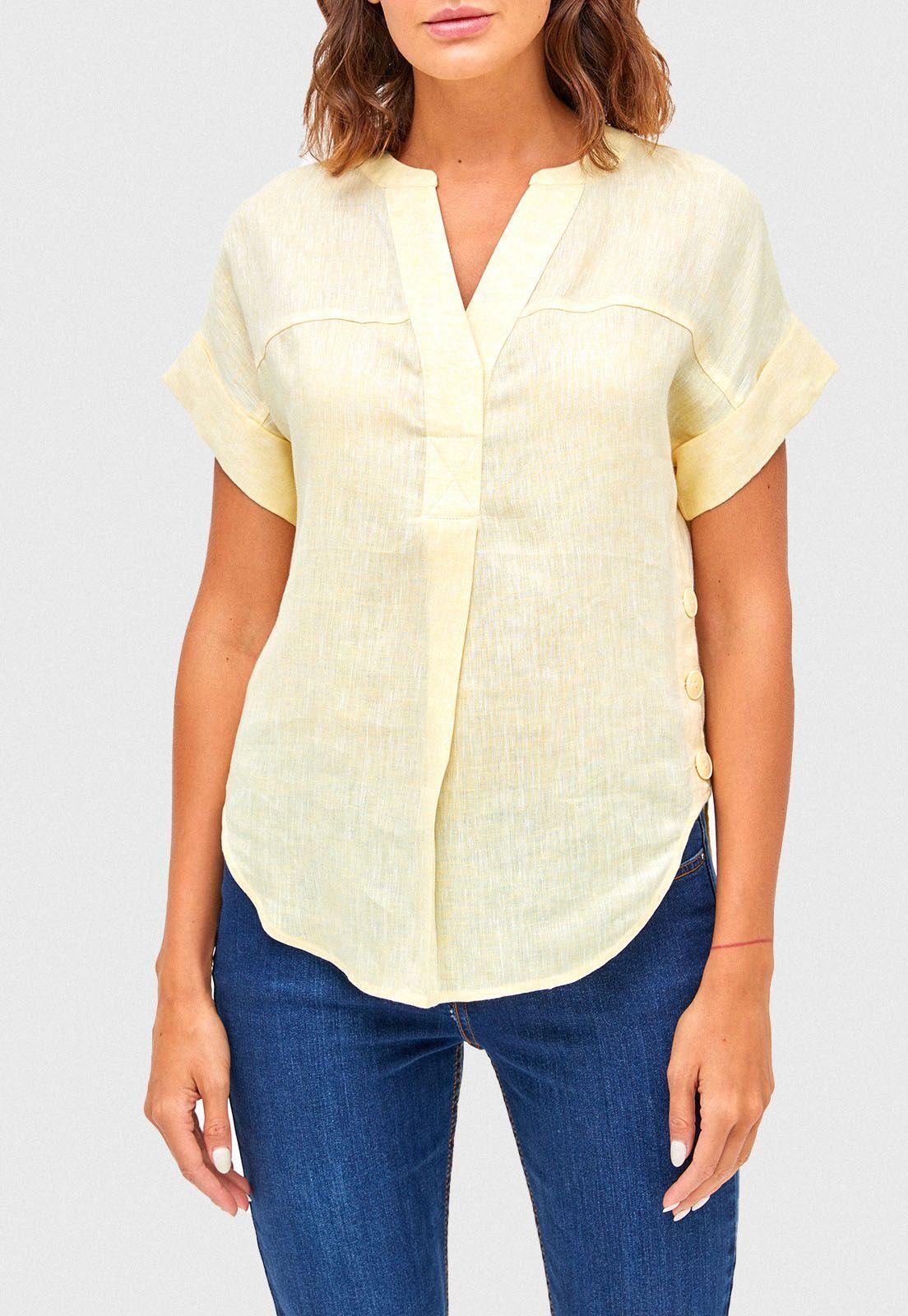 Blusa Lino Pia Amarillo -0