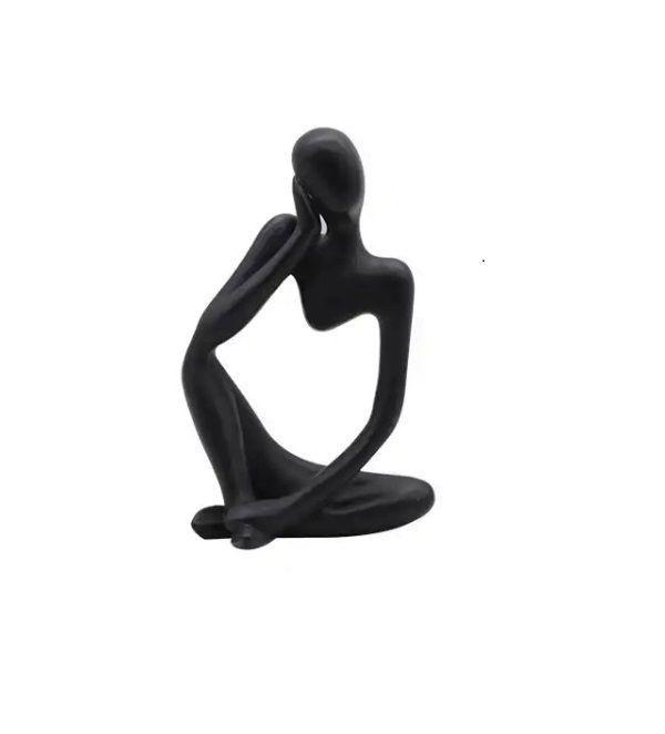 Estatua Hombre Pensador Adorno Minimalista Artesanía Abstracta Resina-3