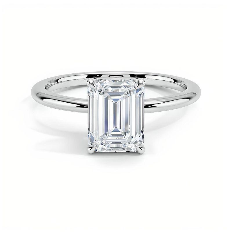 ANILLO DE COMPROMISO CON BRILLANTE CORTE ESMERALDA-0