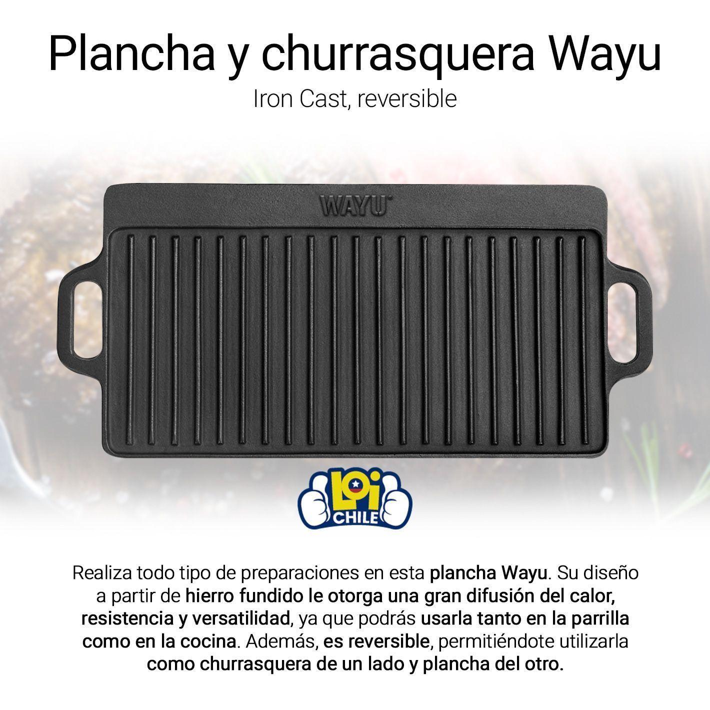 Plancha Churrasquera Reversible Hierro Fundido Wayu-1