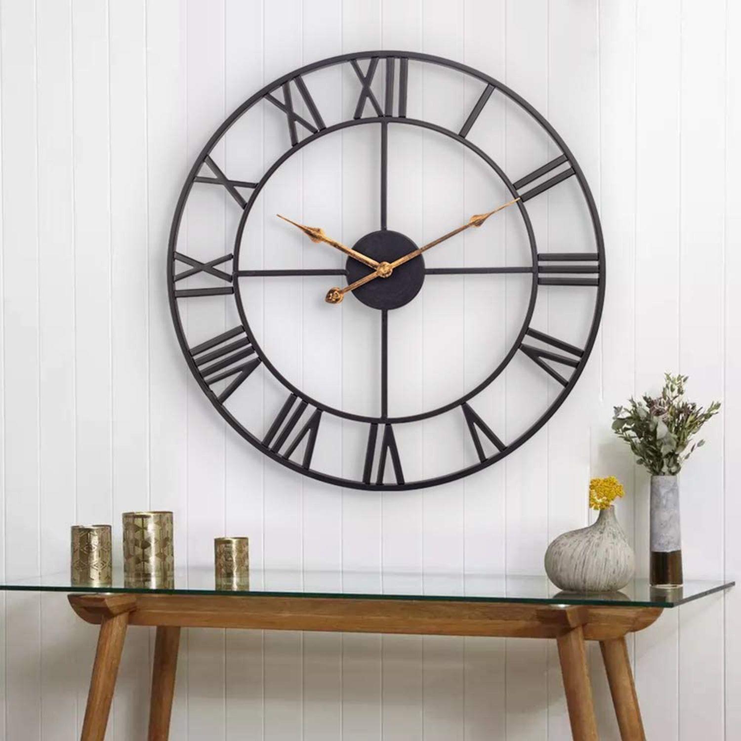 Reloj Mural Clásico Negro Metálico-2