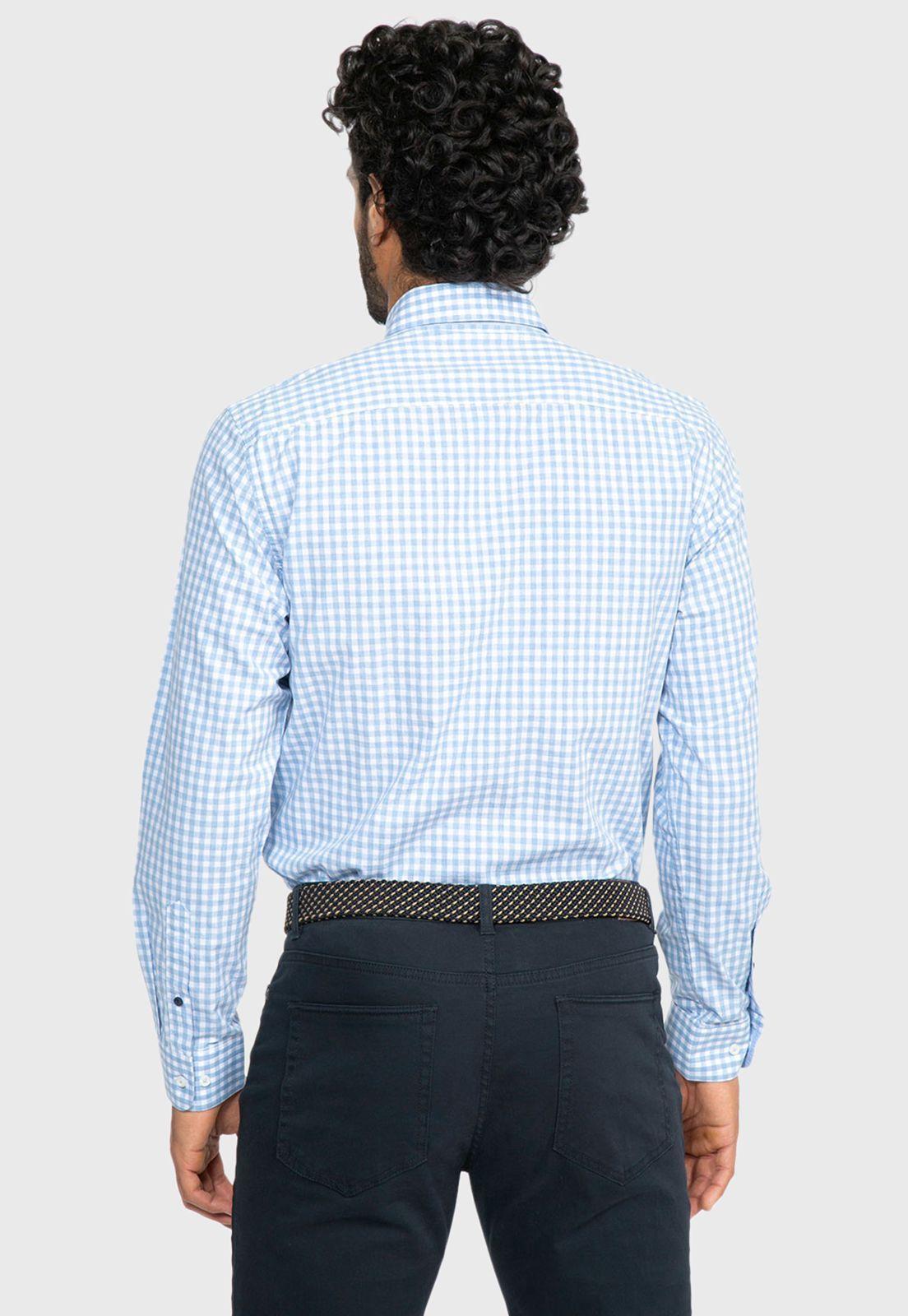 Camisa Sport Cuadros Celeste Arrow-1