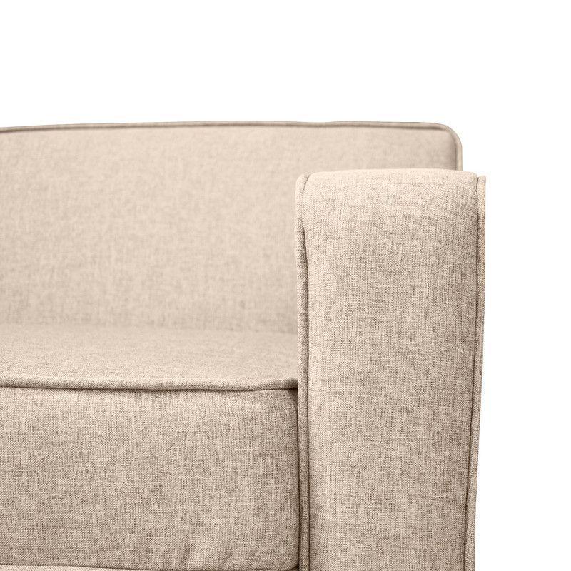 Sofá Lilen Chenille Tipo Lino Beige  2 Cuerpos-3