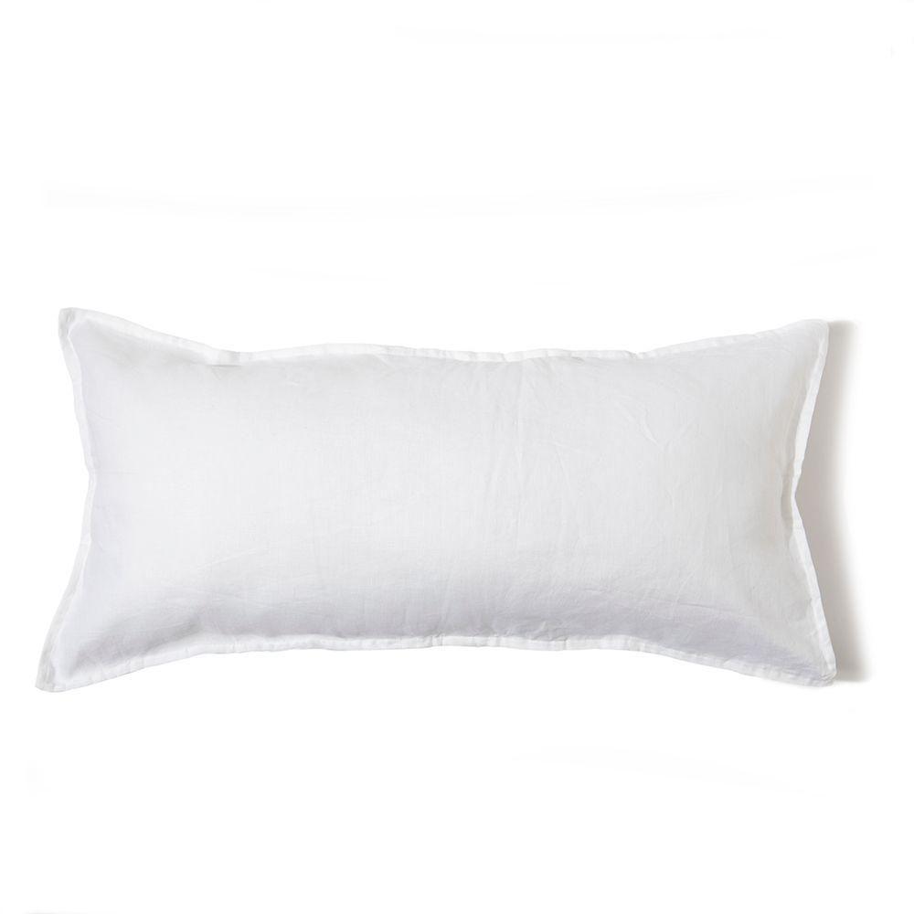 funda de cojin 45X90 blanco 100% lino-0