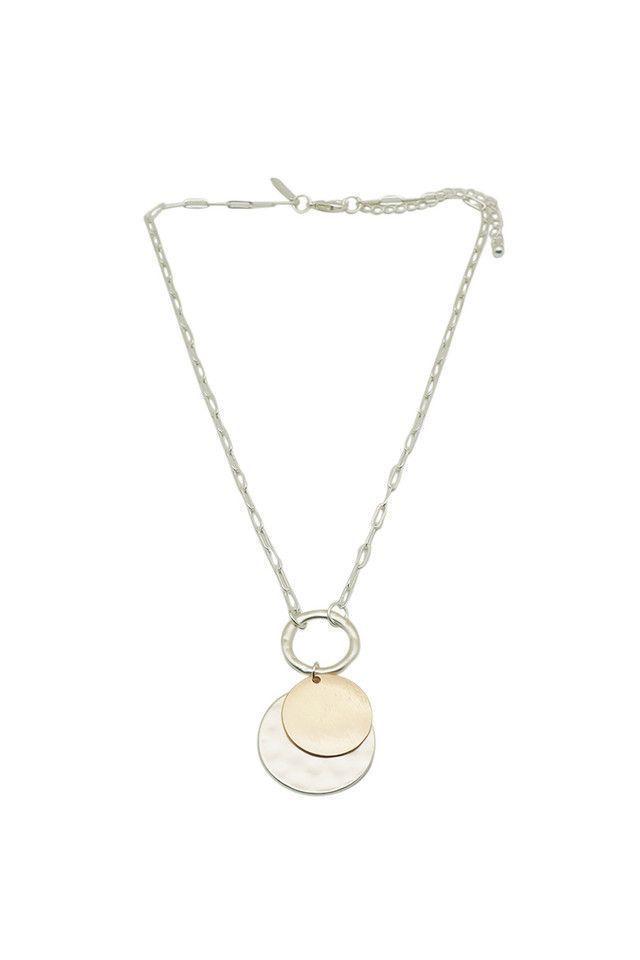 Collar Corto Plateado Copper Circulos Humana-0