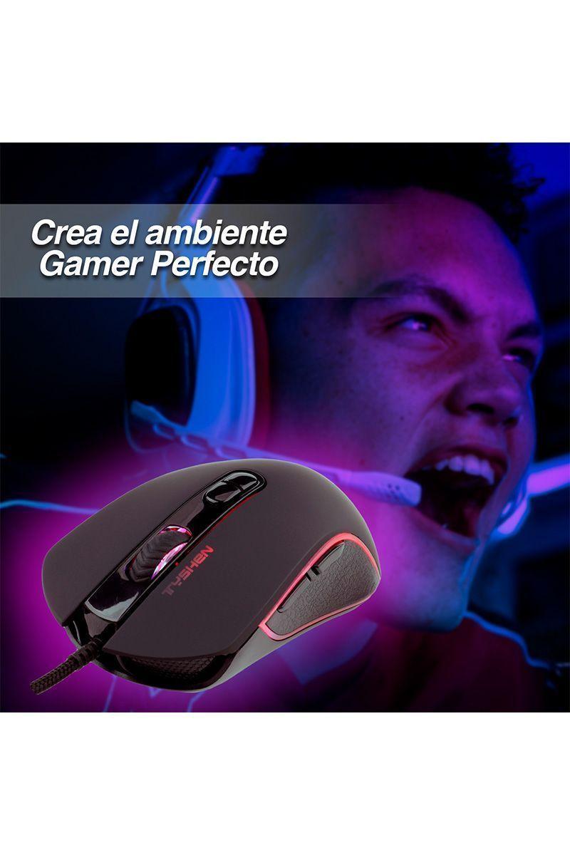 Mouse Gamer M14 3200 DPI Luces Led RGB USB Negro-5