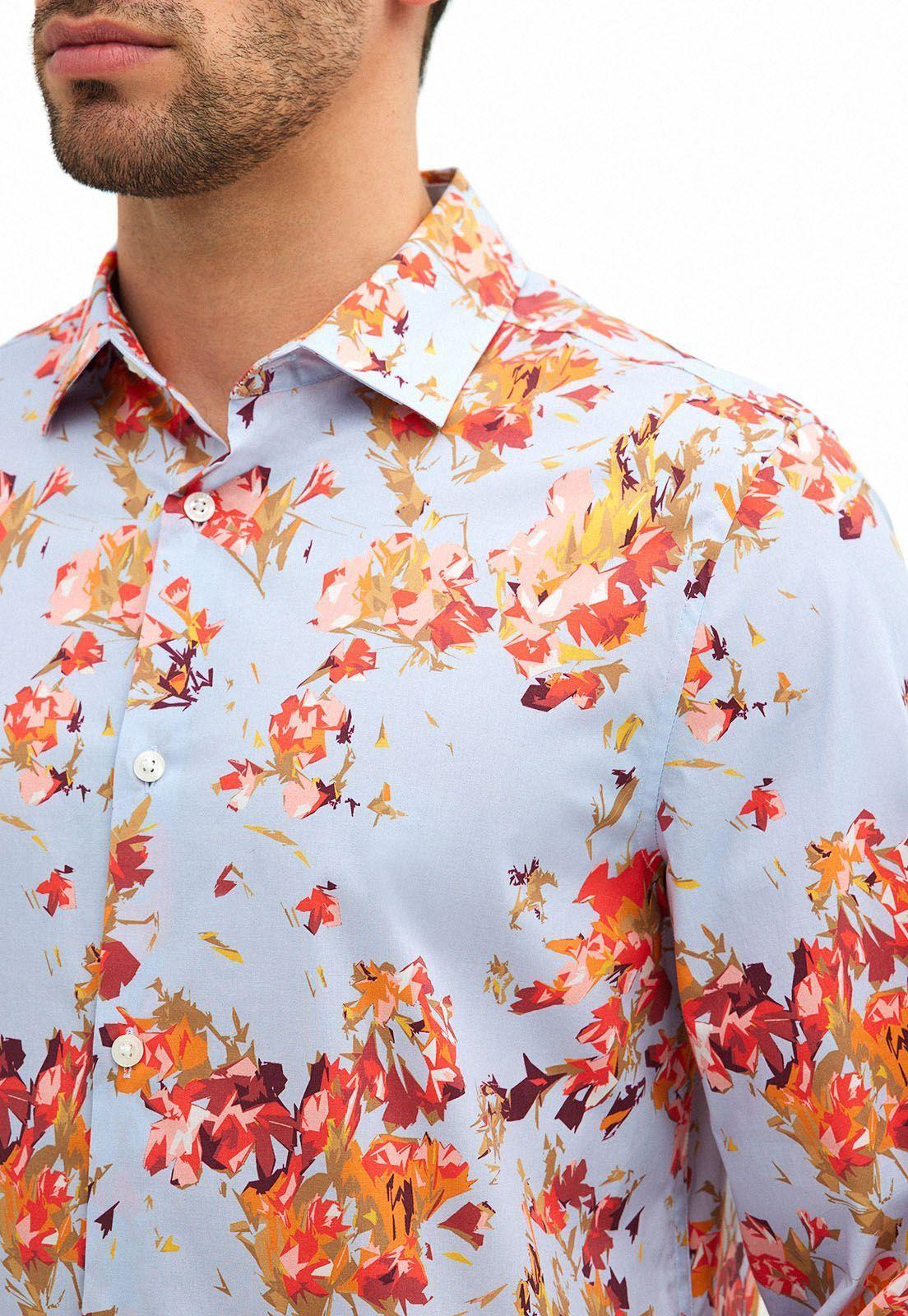 Camisa estampado floral geométrico-2
