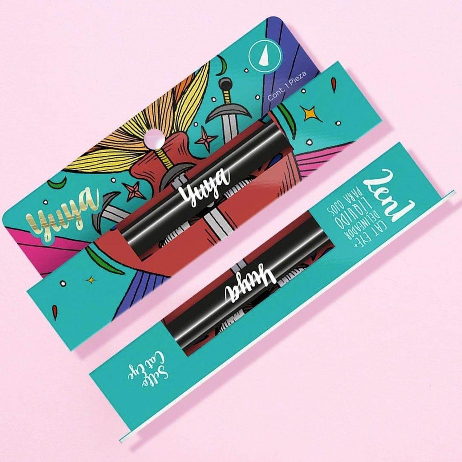 Delineador Líquido 2 en 1 con Estampado "Cat Eye" de Yuya-5