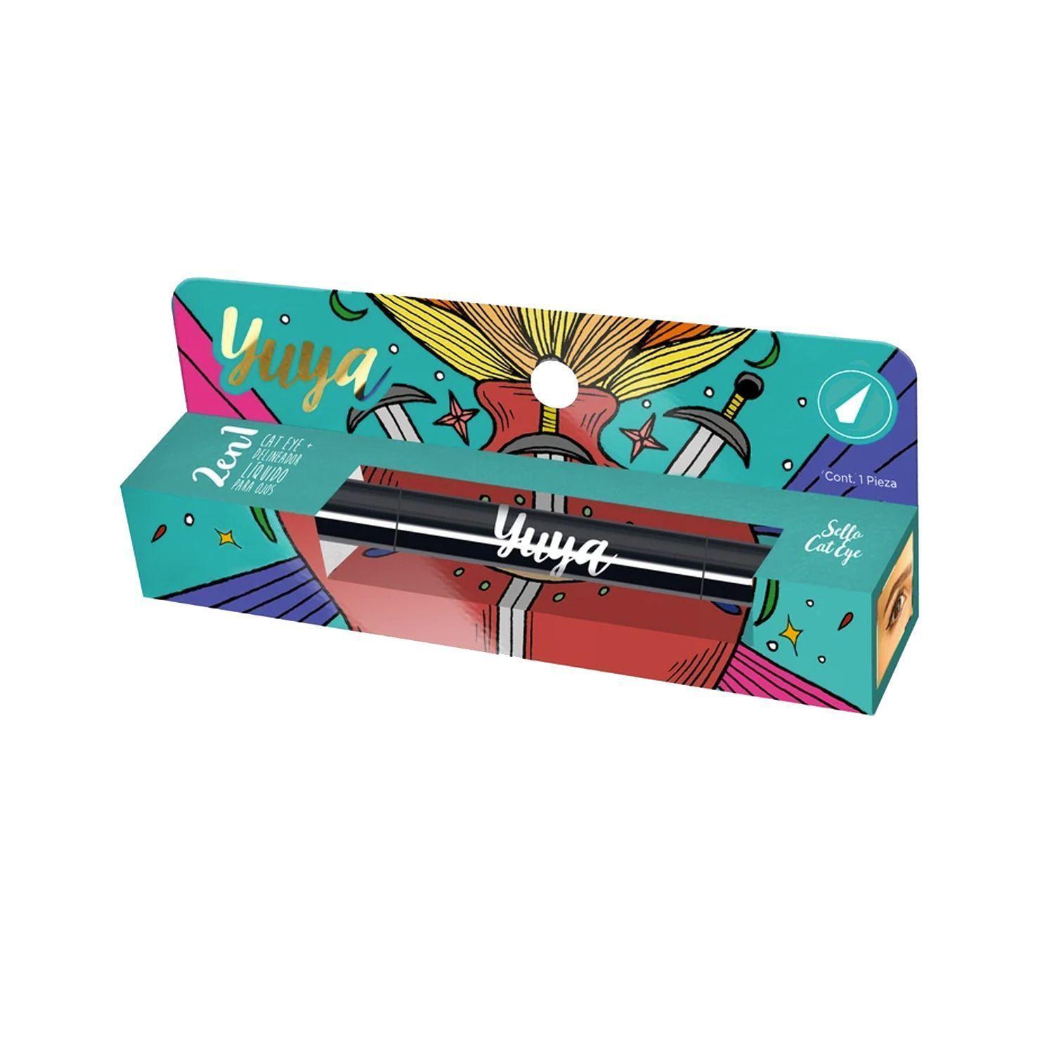 Delineador Líquido 2 en 1 con Estampado "Cat Eye" de Yuya-0