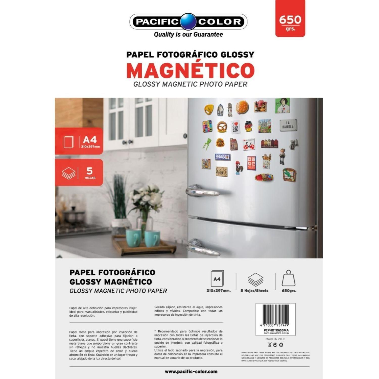 Papel Fotografico Glossy Magnetico A4 650gr 5 Hojas-0