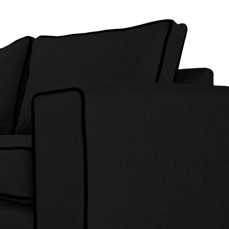 Sofá Gabro Chenille Tipo Lino Negro 3 Cuerpos-3