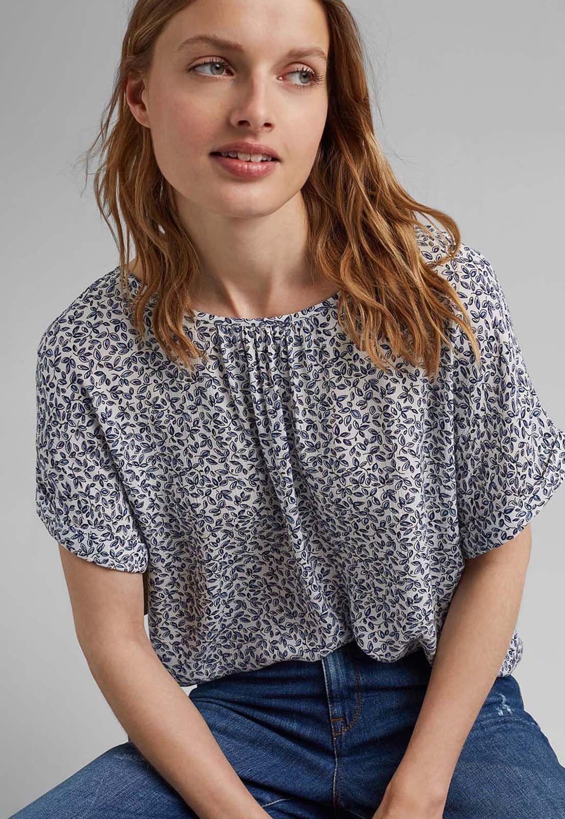 Blusa Mujer Manga Corta Estampada Esprit-0