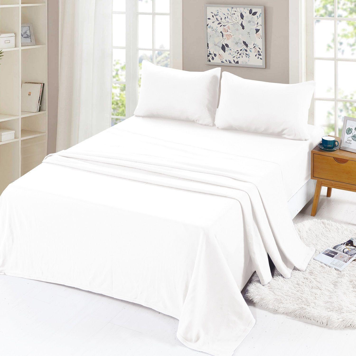 Juego de Sabanas Polar Domsa 2.5 Plazas Color Blanco-0