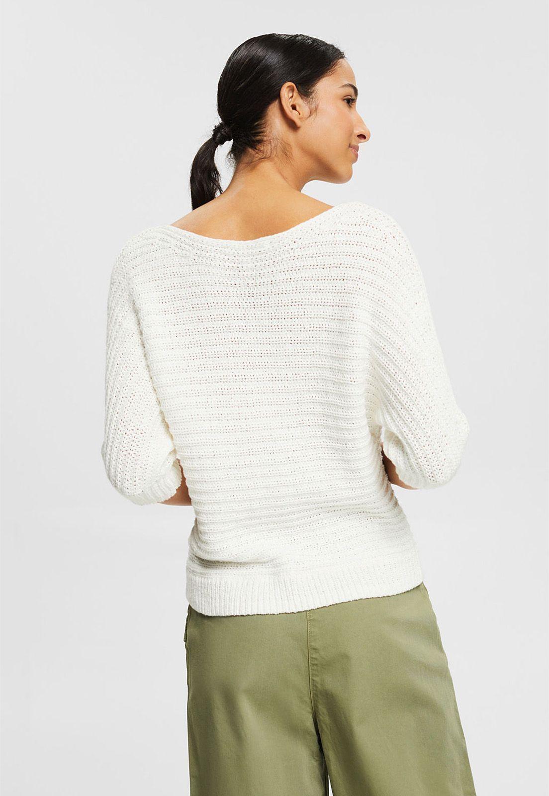 Sweater De Manga Corta Calado Esprit Violeta oscuro-1