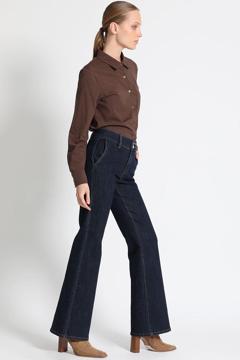 Jeans Flare Mujer Azul Marino Liola-1