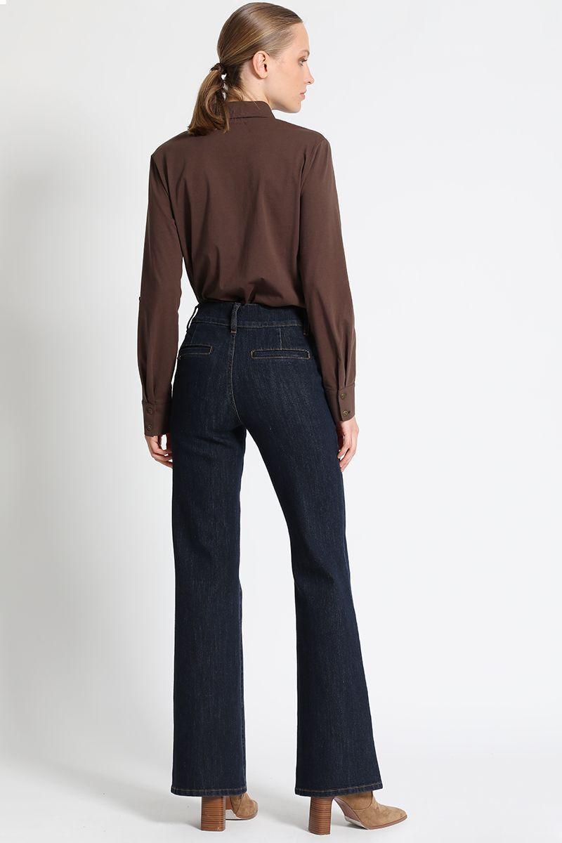 Jeans Flare Mujer Azul Marino Liola-2