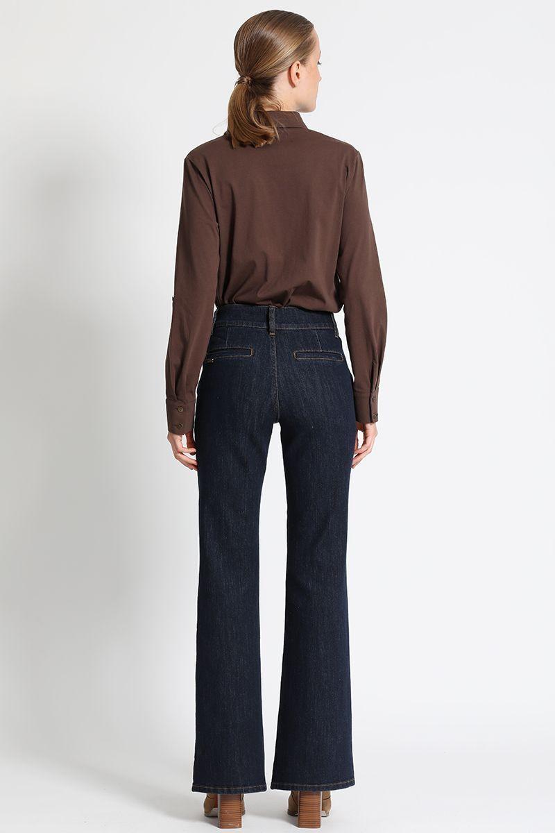 Jeans Flare Mujer Azul Marino Liola-3