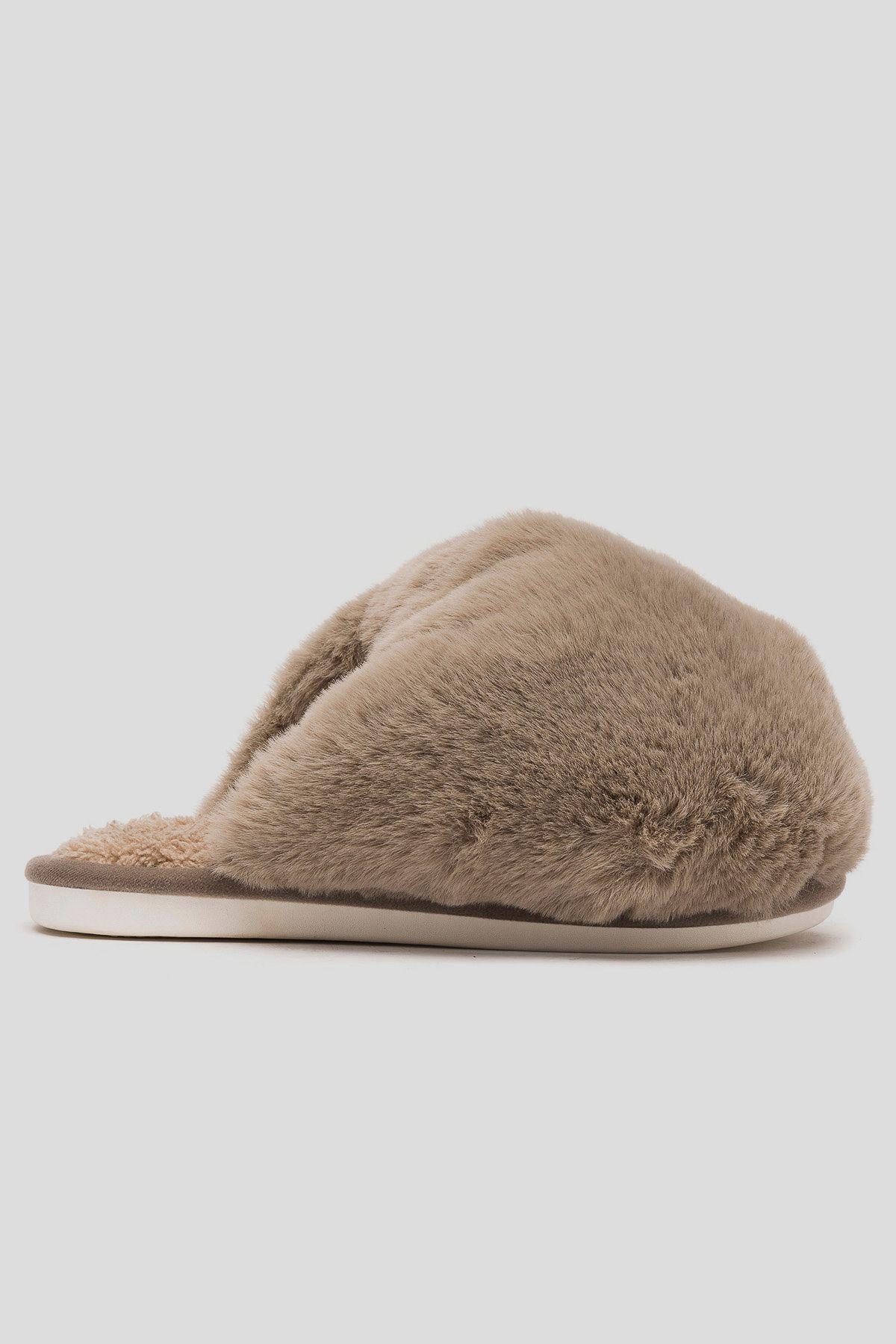 Pantufla Peluda Mujer Ángel Beige Carbin-0
