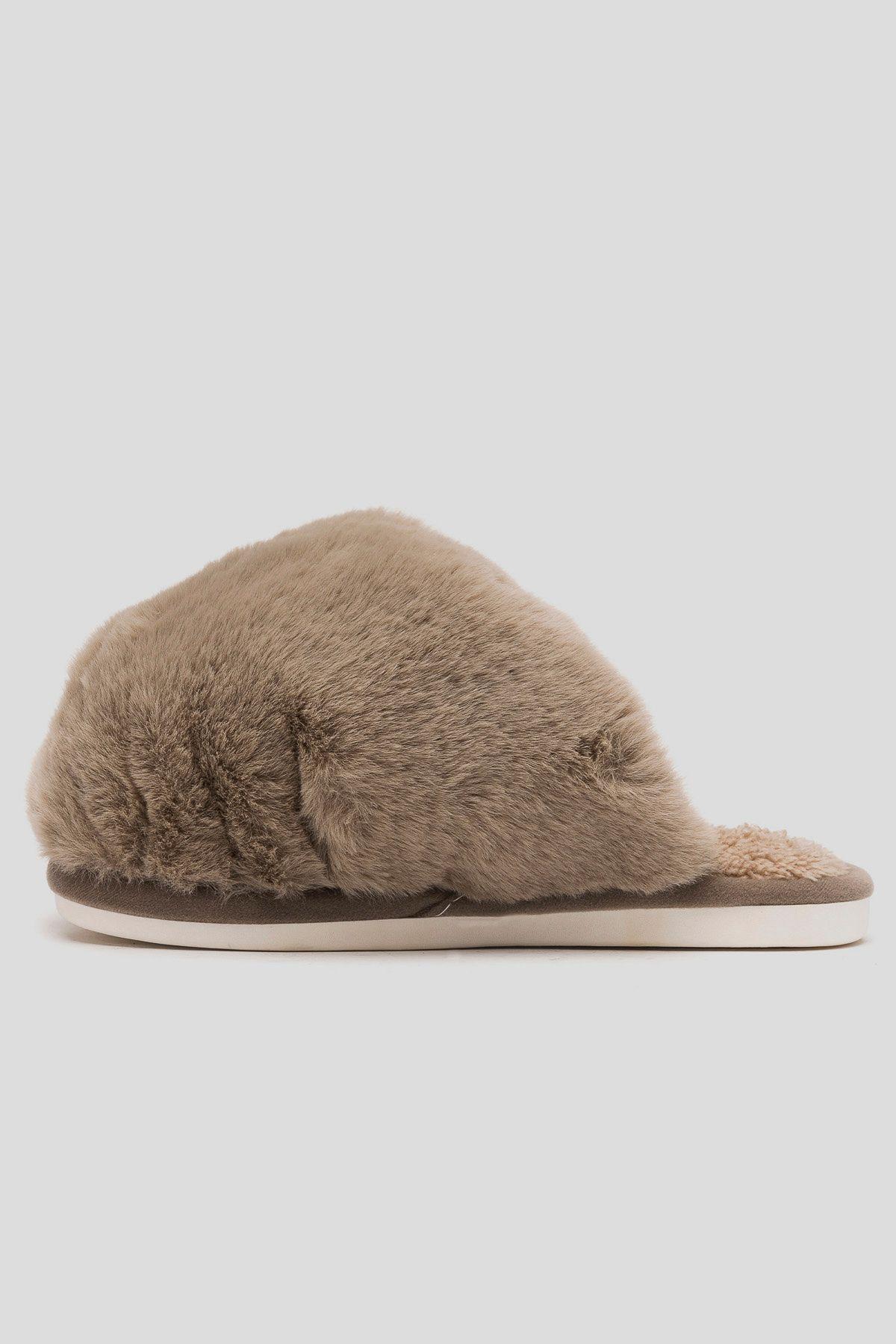 Pantufla Peluda Mujer Ángel Beige Carbin-1