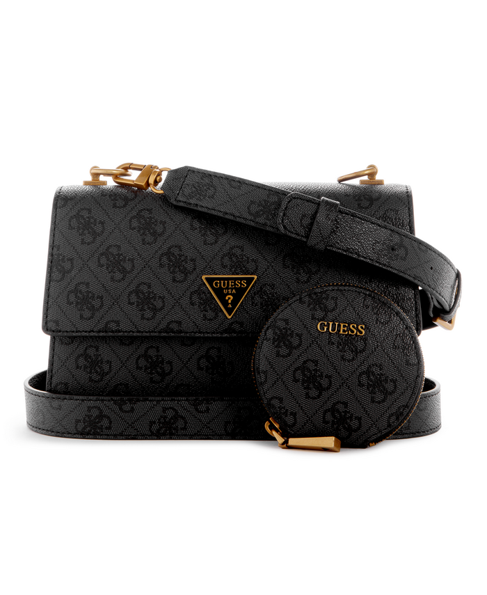 Cartera Guess Alexie Crossbody Flap Clo Carbón-0