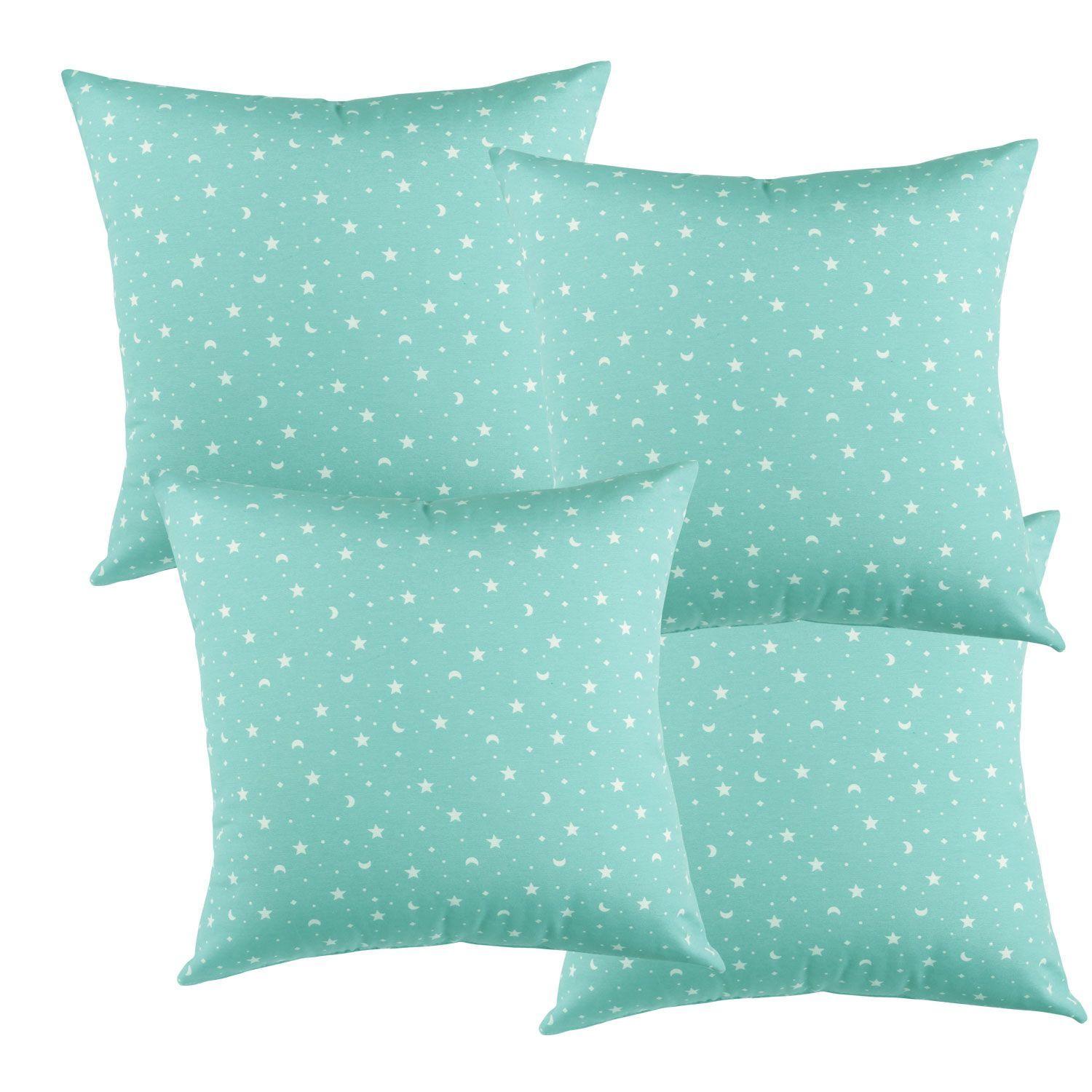 Set 4 Cojines Lona Estrellita Jade 50x50 cm-0