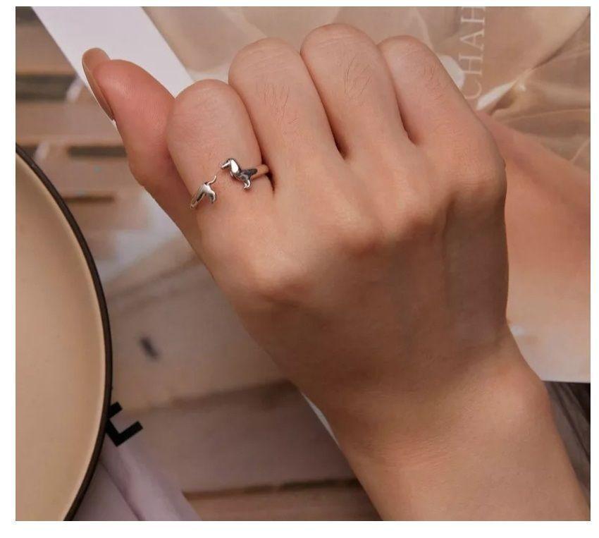 Anillo Perro Chihuahua Dachshund Ajustable Plata 925-2