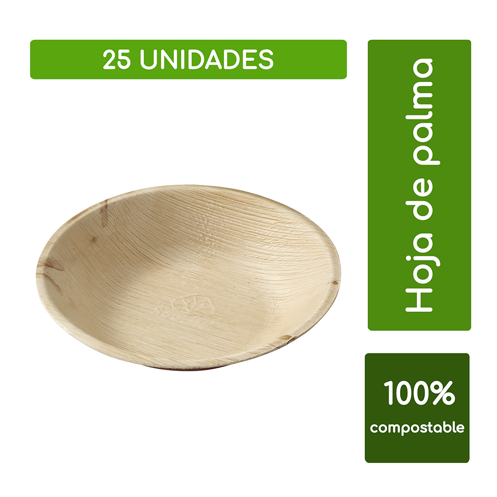 25 bowls Ecológicos de Hoja de Palma 100% compostables-0