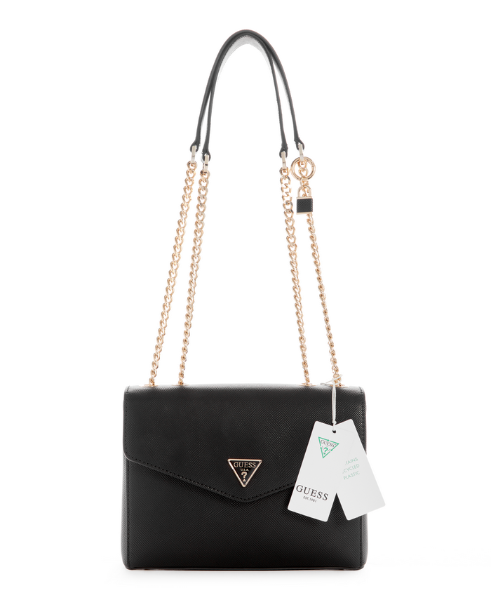 Cartera Guess Eco Ivy Convertible Xbody Flap Bla Negro-0