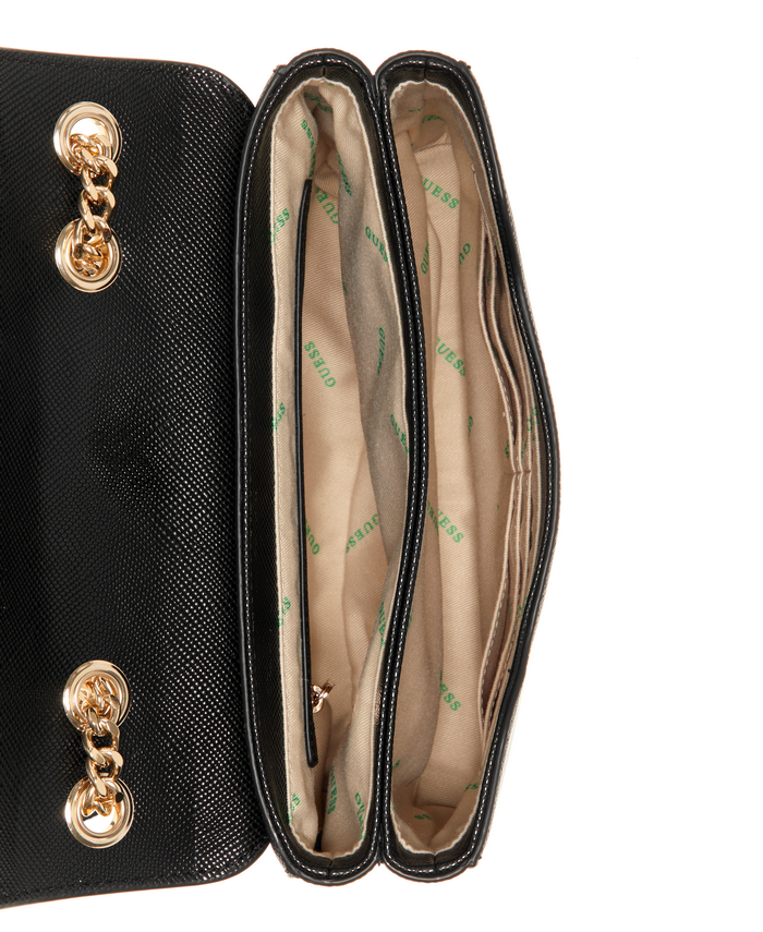 Cartera Guess Eco Ivy Convertible Xbody Flap Bla Negro-3