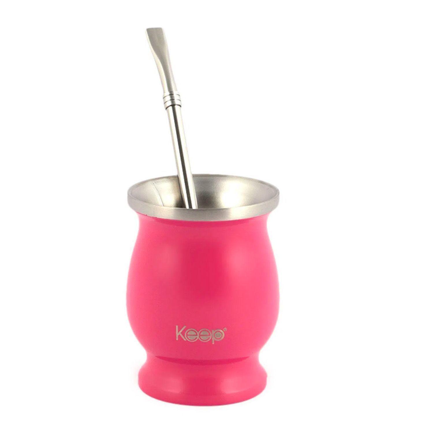 Mate Con Bombilla Clásico 200 ml Rosado / Morado - Keep-3