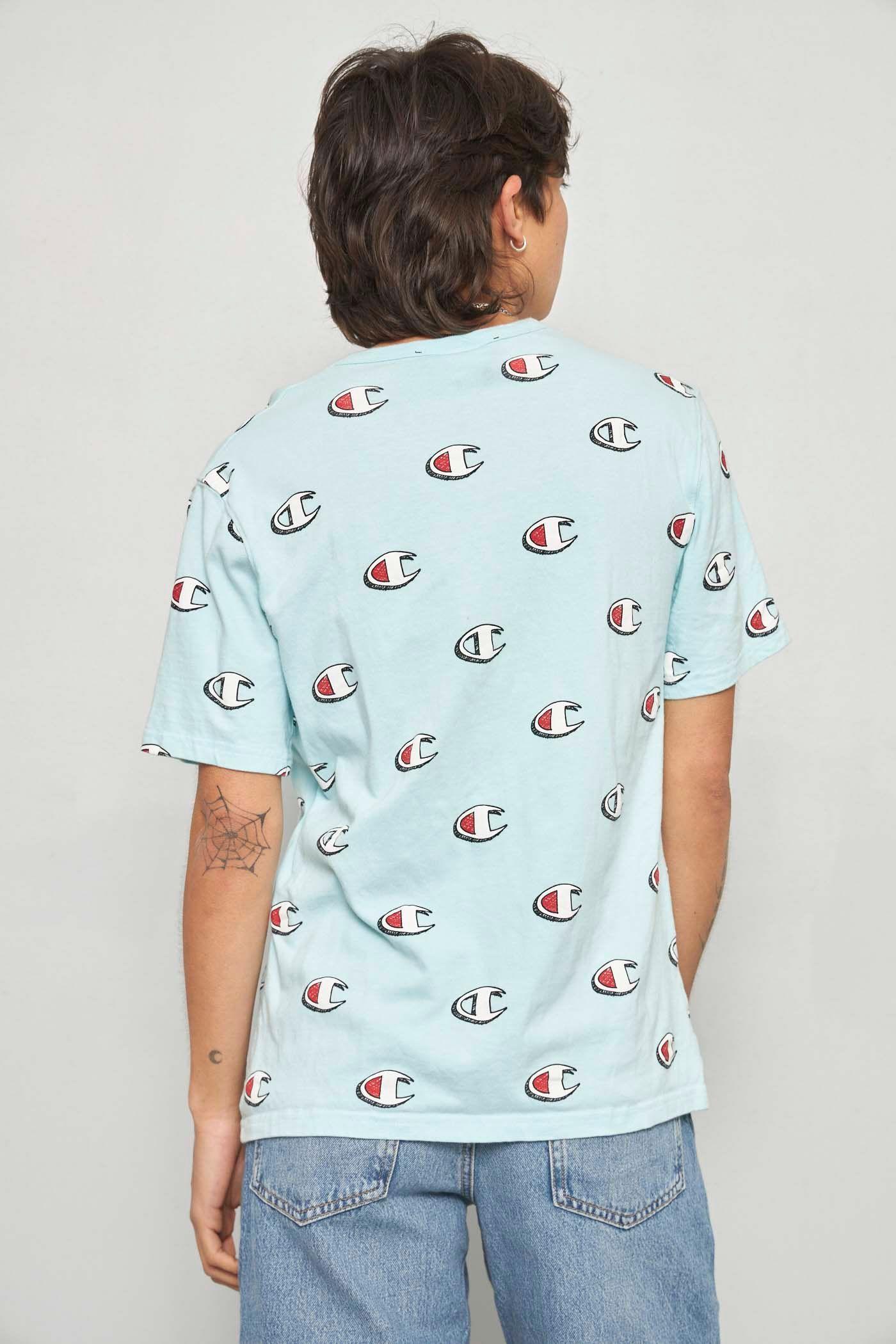 Polera casual reciclado celeste champion talla M  -2