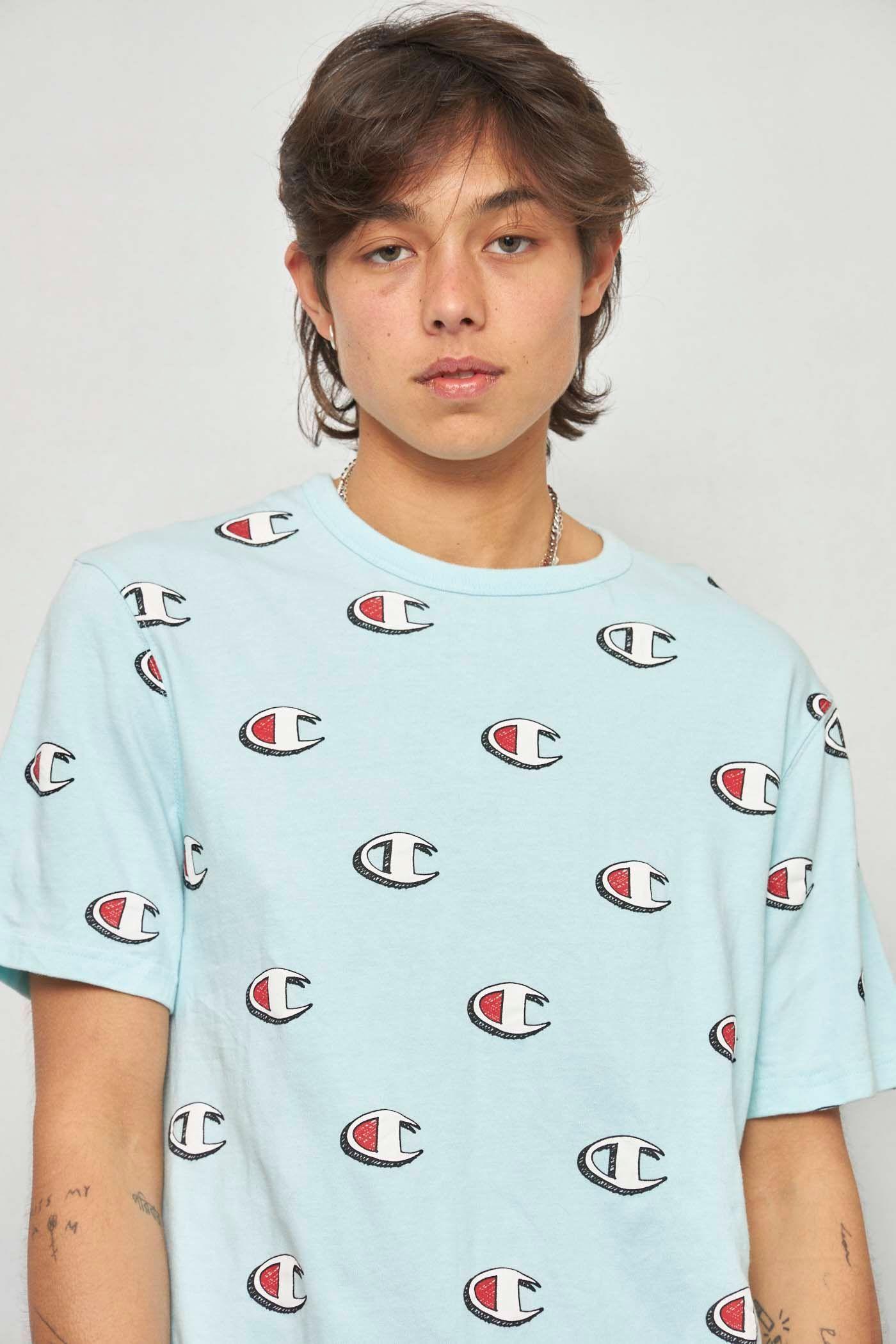 Polera casual reciclado celeste champion talla M  -4