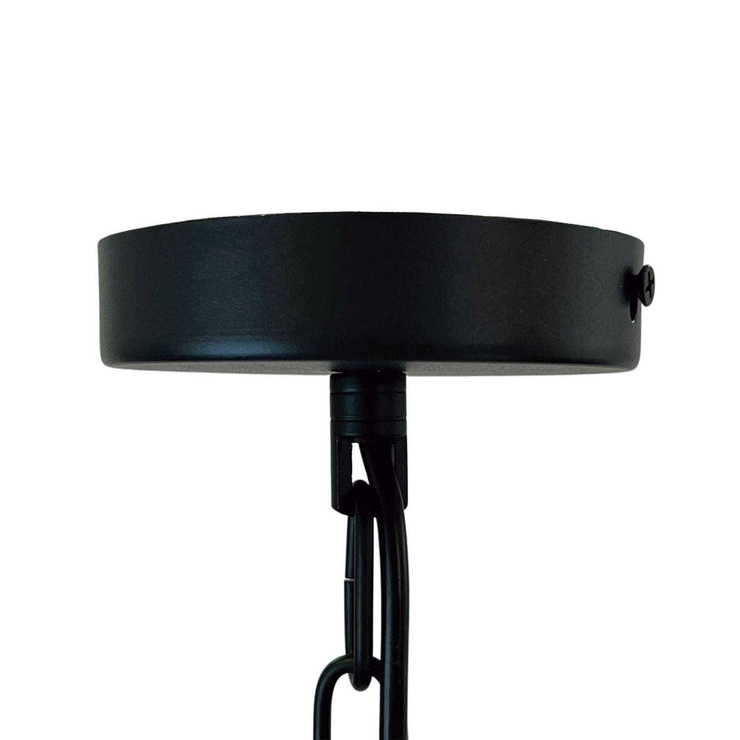 Lámpara Colgante E-27 Con Cadena Negro Con Dorado-5