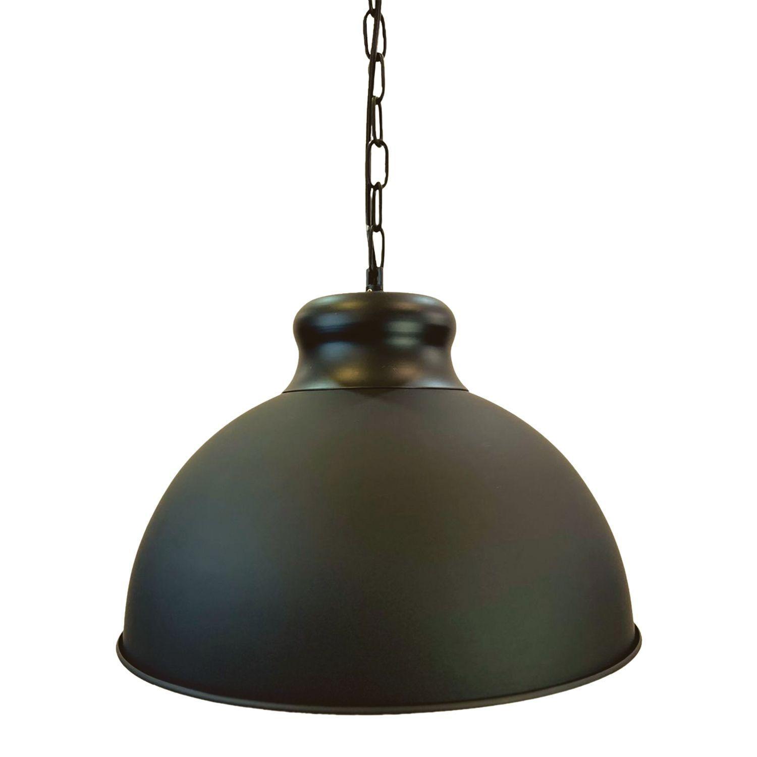 Lámpara Colgante E-27 Con Cadena Negro Con Dorado-0