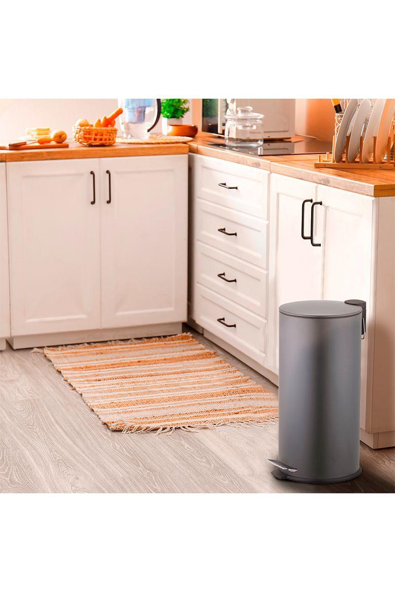 Basurero 27 L Acero Gris-5
