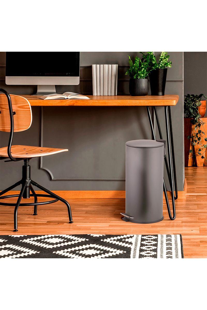 Basurero 27 L Acero Gris-1