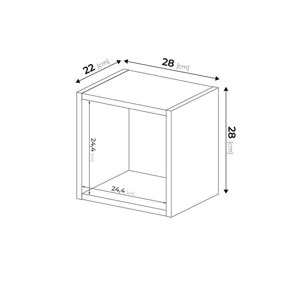 Repisa CUBO Silcosil 28x22x28cm. Color Madera-7