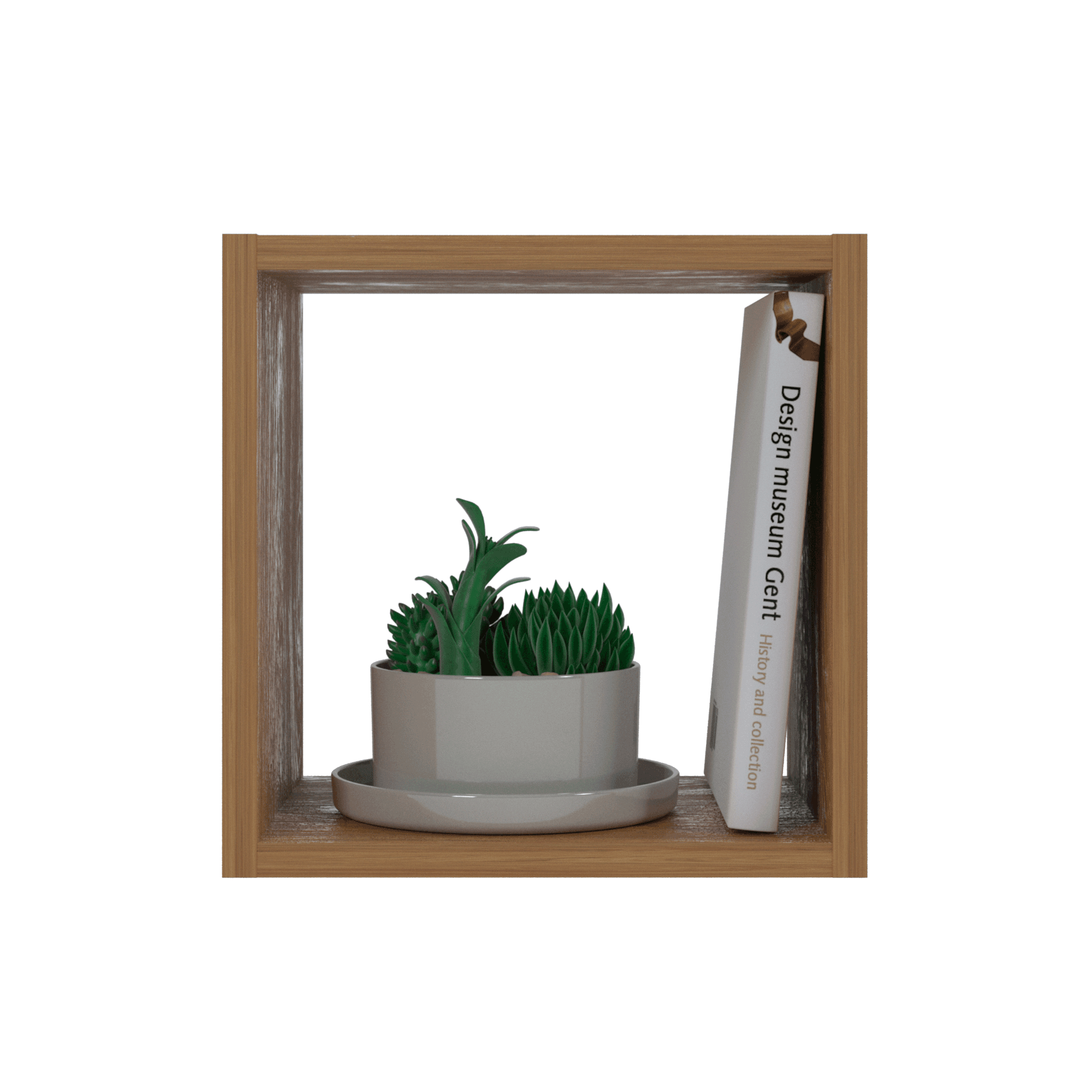 Repisa CUBO Silcosil 28x22x28cm. Color Madera-6