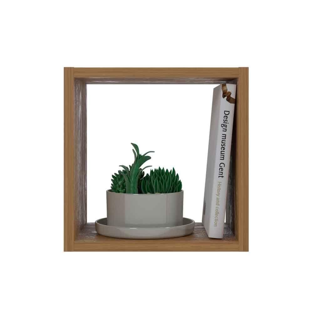 Repisa CUBO Silcosil 28x22x28cm. Color Madera-0