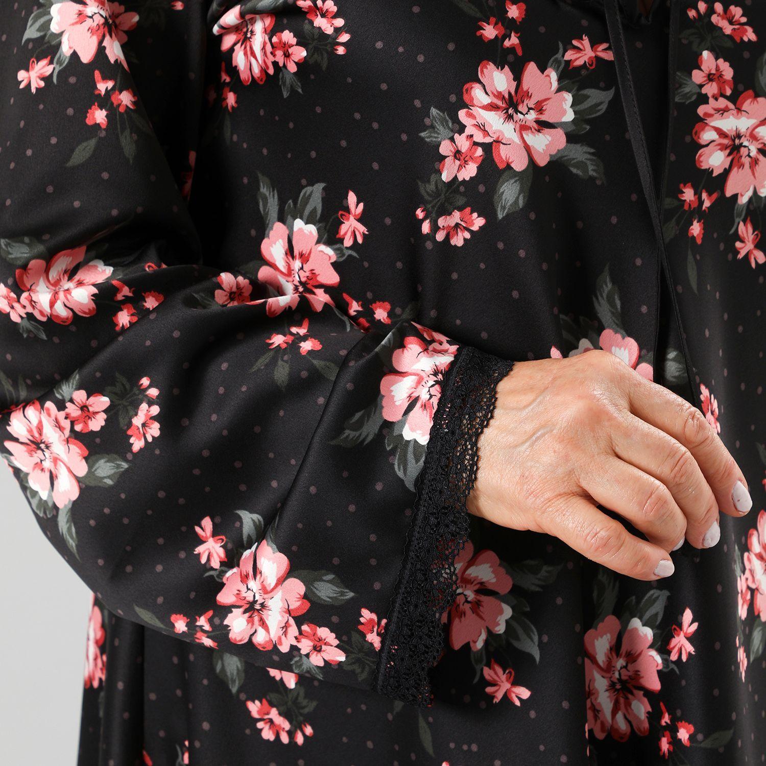 Camisola Amarra Satin Print M/Larga-3