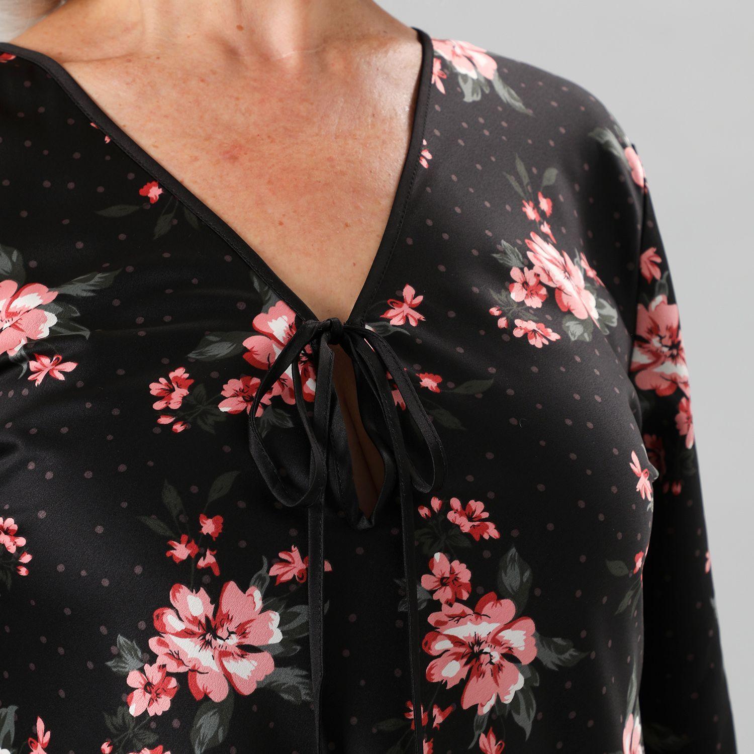 Camisola Amarra Satin Print M/Larga-2